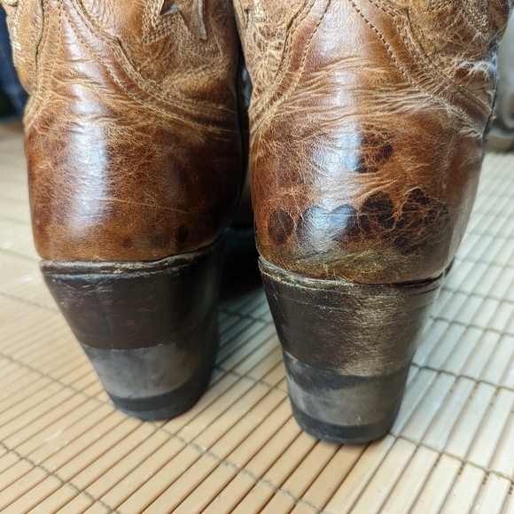 Stetson Boots custom made men\'s brown leather platform Western cowboy boots sz 1 main image 4